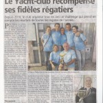 Scan Article  Le Yacht Club récompense ses fidèles régatiers